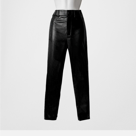 Zara High waist straight skinny faux leather ankle zip pants - Picture 6 of 10